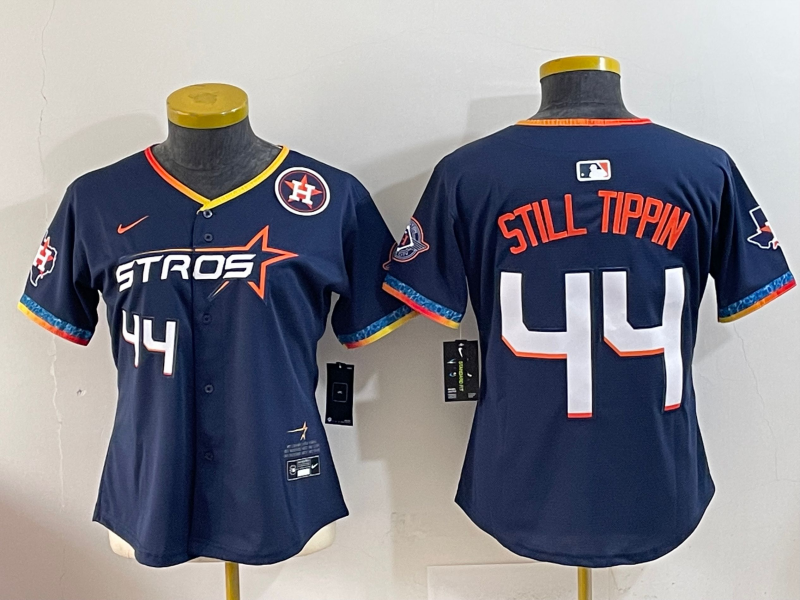 Women 2025 MLB Houston Astros #44 Alvarez black jersey style 65->youth mlb jersey->Youth Jersey